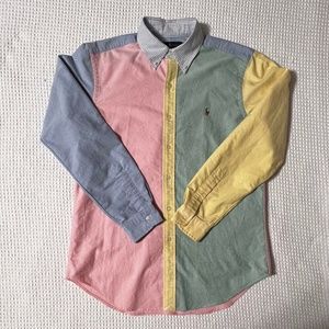 Ralph Lauren Color Block Button-Up -- M Classic Fit